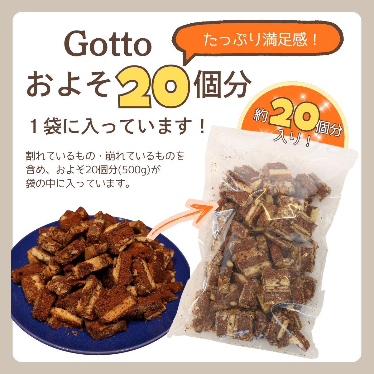 【訳あり・限定販売】パルポー Sweet Gotto スウィートゴット 500g お得パック 割れ 大容量